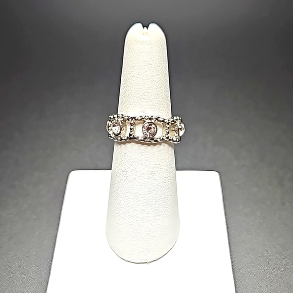 Jewelry - Y2K Sterling Silver Ring Size 7 Marked 925 with Rhinestones